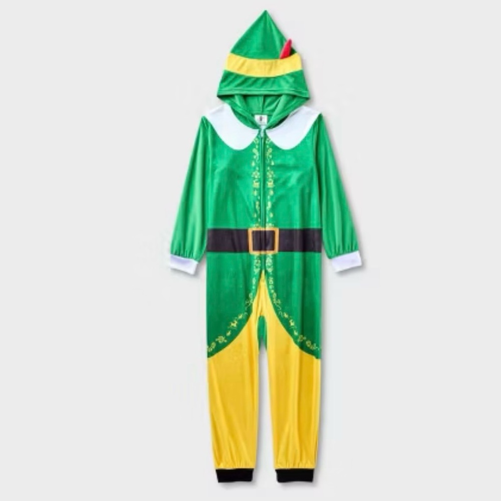 Buddy the Elf Christmas Union Suit Hooded Pajamas